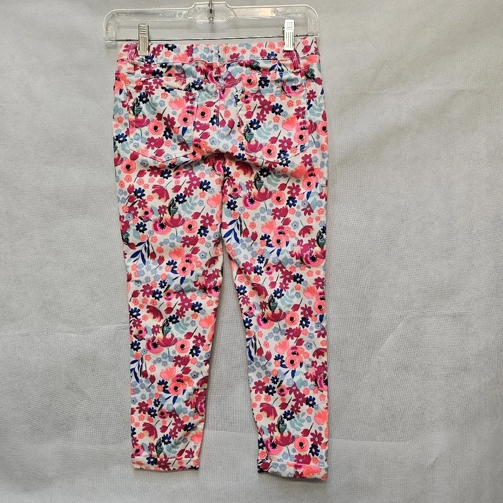 Jordache Crop Floral Jegging Neon 65% Cotton 33% Polyester 2% Spandex Sz L 10/12